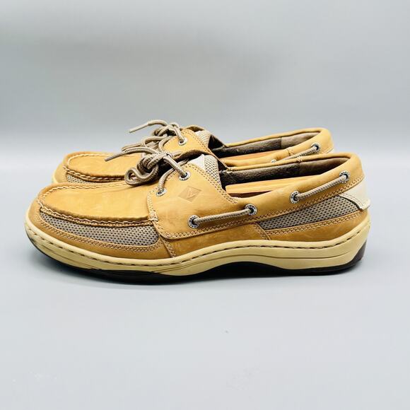 Sperry Shoes Mens 10 Brown Leather Top Sider Boat Mesh 2 Eye Deck Casual Classic - Picture 4 of 12